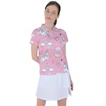 Cute Unicorn Seamless Pattern Women s Polo T-Shirt