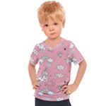Cute Unicorn Seamless Pattern Kids  Sports T-Shirt