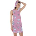 Cute Unicorn Seamless Pattern Racer Back Hoodie Dress