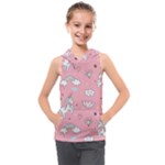 Cute Unicorn Seamless Pattern Kids  Sleeveless Hoodie