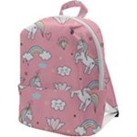 Cute Unicorn Seamless Pattern Zip Up Backpack