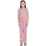 Cute Unicorn Seamless Pattern Kids  Sleeveless Ruffle Edge Band Collar Chiffon One Piece