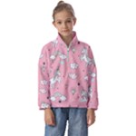 Cute Unicorn Seamless Pattern Kids  Half Zip Hoodie