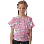 Cute Unicorn Seamless Pattern Kids  Cut Out Flutter Sleeves