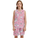 Cute Unicorn Seamless Pattern Kids  Basketball Mesh Set