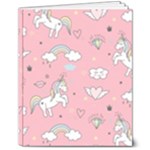 Cute Unicorn Seamless Pattern 8  x 10  Hardcover Notebook
