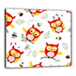Seamless Pattern Vector Owl Cartoon With Bugs Canvas 24  x 20  (Stretched)