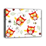 Seamless Pattern Vector Owl Cartoon With Bugs Deluxe Canvas 16  x 12  (Stretched) 