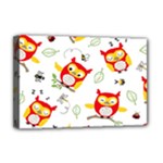 Seamless Pattern Vector Owl Cartoon With Bugs Deluxe Canvas 18  x 12  (Stretched)