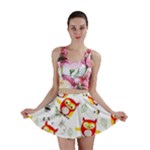 Seamless Pattern Vector Owl Cartoon With Bugs Mini Skirt