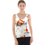 Seamless Pattern Vector Owl Cartoon With Bugs Women s Basic Tank Top