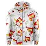 Seamless Pattern Vector Owl Cartoon With Bugs Men s Zipper Hoodie