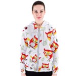 Seamless Pattern Vector Owl Cartoon With Bugs Women s Zipper Hoodie