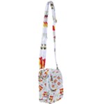 Seamless Pattern Vector Owl Cartoon With Bugs Shoulder Strap Belt Bag