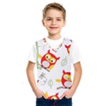 Seamless Pattern Vector Owl Cartoon With Bugs Kids  Basketball Tank Top