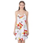 Seamless Pattern Vector Owl Cartoon With Bugs Camis Nightgown 