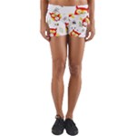 Seamless Pattern Vector Owl Cartoon With Bugs Yoga Shorts