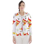 Seamless Pattern Vector Owl Cartoon With Bugs Women s Windbreaker