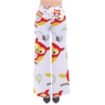 Seamless Pattern Vector Owl Cartoon With Bugs So Vintage Palazzo Pants