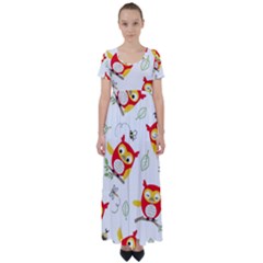 High Waist Short Sleeve Maxi Dress 