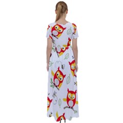 High Waist Short Sleeve Maxi Dress 