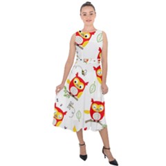 Midi Tie-Back Chiffon Dress 