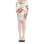 Seamless Pattern Vector Owl Cartoon With Bugs Midi Wrap Pencil Skirt