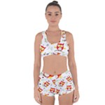 Seamless Pattern Vector Owl Cartoon With Bugs Racerback Boyleg Bikini Set