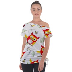 Off Shoulder Tie-Up T-Shirt 