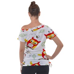 Off Shoulder Tie-Up T-Shirt 