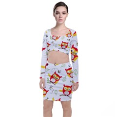 Long Sleeve Crop Top & Bodycon Skirt Set 