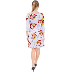 Quarter Sleeve Front Wrap Dress 