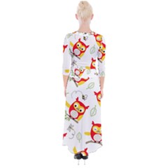 Quarter Sleeve Wrap Maxi Dress 