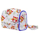 Seamless Pattern Vector Owl Cartoon With Bugs Satchel Shoulder Bag