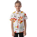 Seamless Pattern Vector Owl Cartoon With Bugs Kids  Short Sleeve Shirt