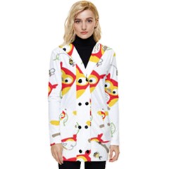 Button Up Hooded Coat  