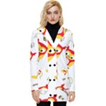 Seamless Pattern Vector Owl Cartoon With Bugs Button Up Hooded Coat 