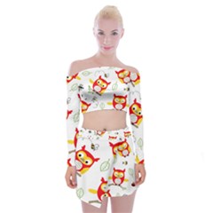 Off Shoulder Top with Mini Skirt Set 