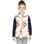 Seamless Pattern Vector Owl Cartoon With Bugs Kids  Hooded Puffer Vest