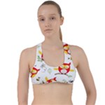 Seamless Pattern Vector Owl Cartoon With Bugs Criss Cross Racerback Sports Bra