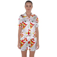 Satin Short Sleeve Pajamas Set 