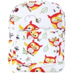 Seamless Pattern Vector Owl Cartoon With Bugs Full Print Backpack