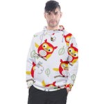 Seamless Pattern Vector Owl Cartoon With Bugs Men s Pullover Hoodie
