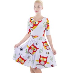 Quarter Sleeve A-Line Dress 