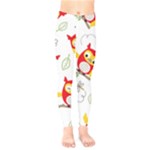 Seamless Pattern Vector Owl Cartoon With Bugs Kids  Leggings