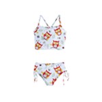 Seamless Pattern Vector Owl Cartoon With Bugs Girls  Tankini Swimsuit
