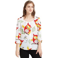 Chiffon Quarter Sleeve Blouse 