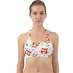 Seamless Pattern Vector Owl Cartoon With Bugs Back Web Sports Bra