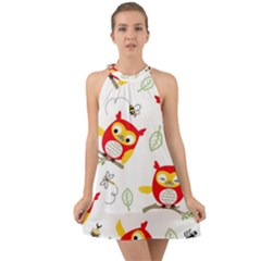 Halter Tie Back Chiffon Dress 