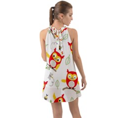Halter Tie Back Chiffon Dress 
